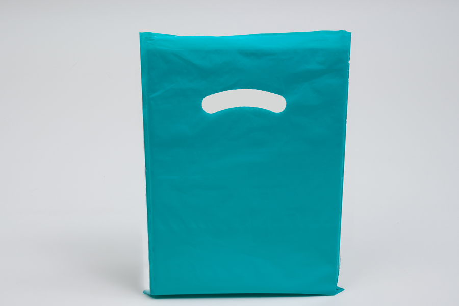 12 x 15 TEAL SUPER GLOSS PLASTIC BAGS - 1.25 mil