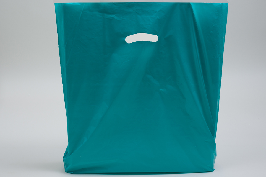 20 x 20 x 5 TEAL SUPER GLOSS PLASTIC BAGS - 1.50 mil