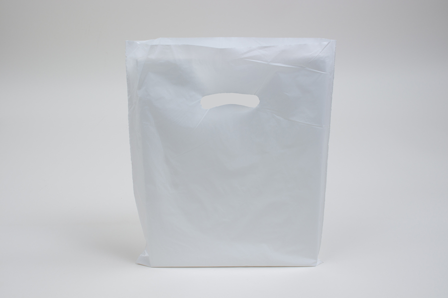 12 x 15 WHITE SUPER GLOSS PLASTIC BAGS - 1.25 mil