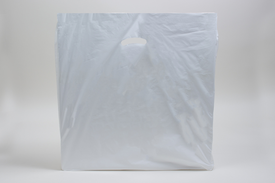 24 x 24 x 5 WHITE SUPER GLOSS PLASTIC BAGS - 1.50 mil