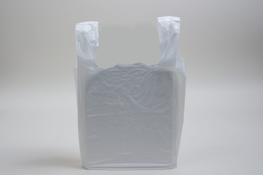 12 x 7 x 22 WHITE HIGH DENSITY PLASTIC T-SHIRT BAGS