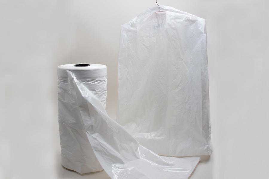 21 X 3 X 54 HEAVYWEIGHT ROLL WHITE PLASTIC GARMENT BAGS