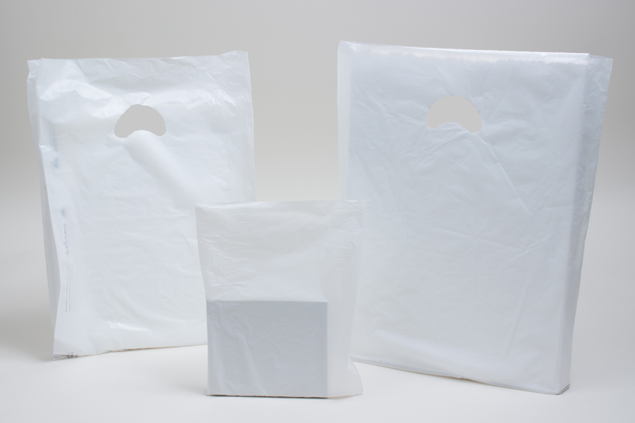 Economy Plastic Shopping Bags - White