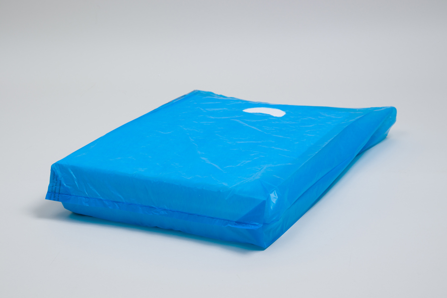 12 x 3 x 18 DARK BLUE SATIN HIGH DENSITY PLASTIC BAGS - 0.70 mil