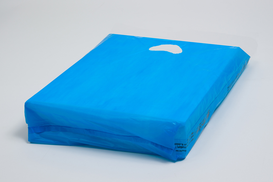 16 x 4 x 24 DARK BLUE SATIN HIGH DENSITY PLASTIC BAGS - 0.75 mil