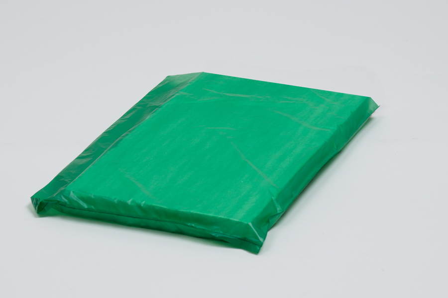8.5 x 11 DARK GREEN SATIN HIGH DENSITY PLASTIC BAGS - 0.60 mil