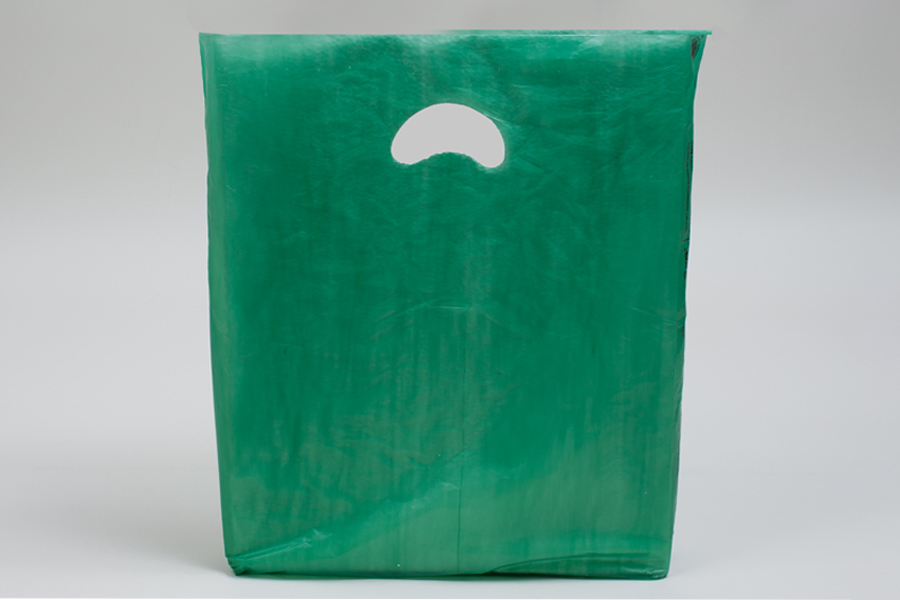13 x 3 x 21 DARK GREEN SATIN HIGH DENSITY PLASTIC BAGS