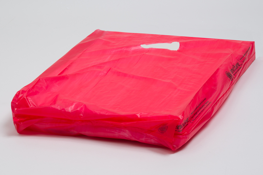 12x3x18 Satin Red High Density Plastic Bags