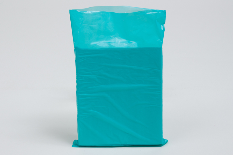 6.5 x 9.5 TEAL SATIN HIGH DENSITY PLASTIC BAGS