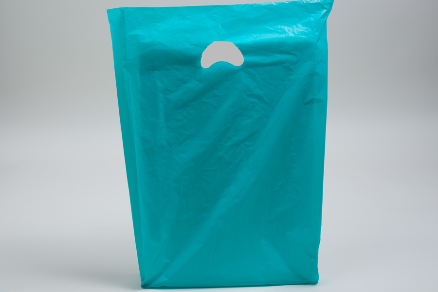 16 x 4 x 24 Dark Green Satin High Density Plastic Bags - 0.75 Mil