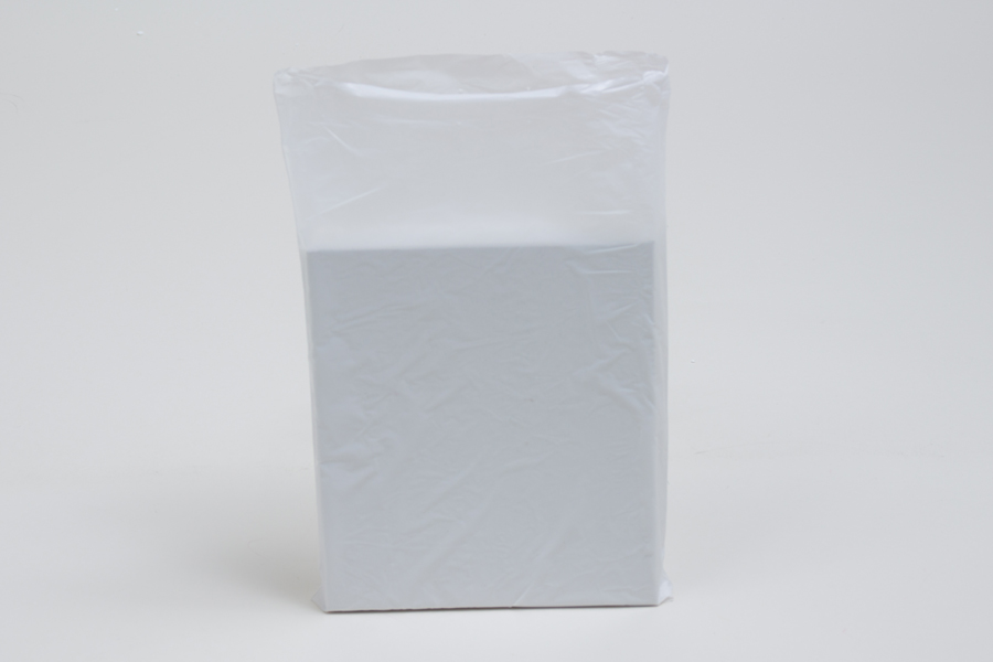 6.5 x 9.5 WHITE SATIN HIGH DENSITY PLASTIC BAGS - 0.55 mil