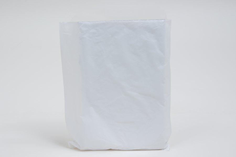 8.5 x 11 WHITE SATIN HIGH DENSITY PLASTIC BAGS - 0.60 mil