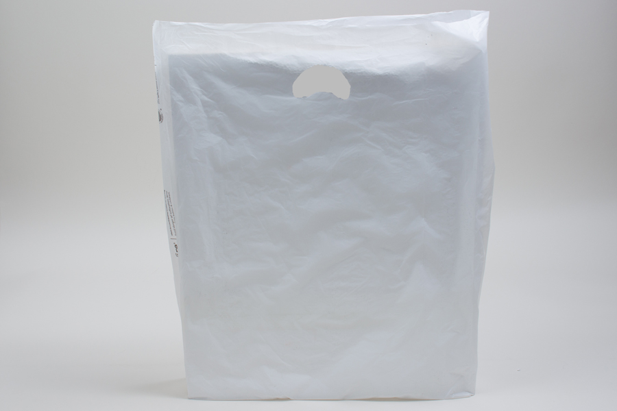 16 x 4 x 24 WHITE SATIN HIGH DENSITY PLASTIC BAGS - 0.75 mil