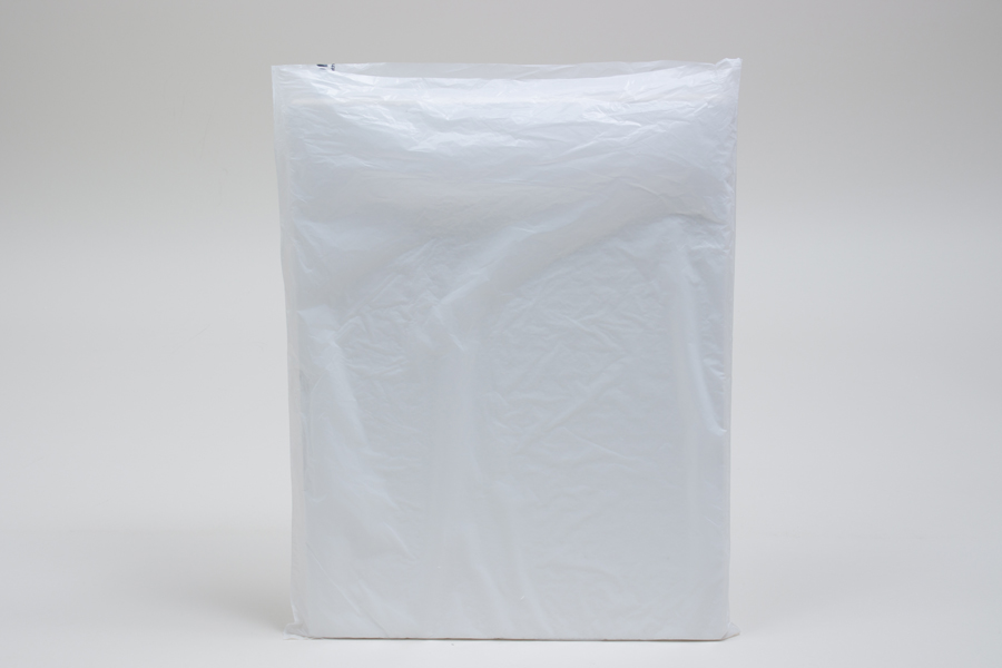 20 x 4 x 30 WHITE SATIN HIGH DENSITY PLASTIC BAGS