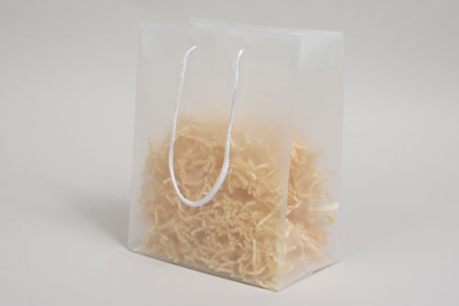 8 x 5 x 10 Clear Frosted Plastic Shopping Bags (Case of 250)