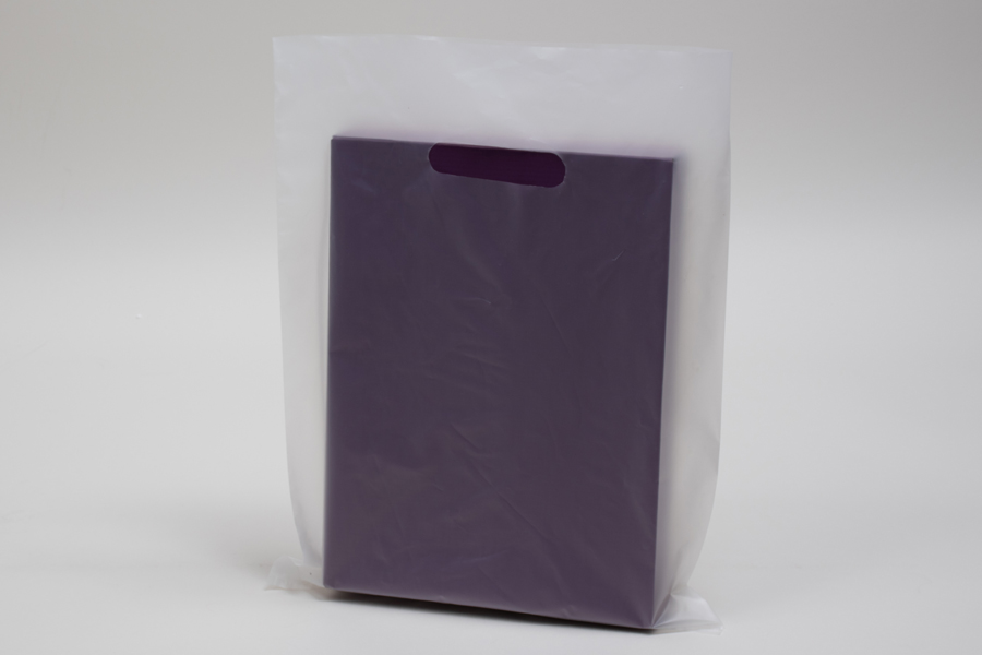 12 x 15 CLEAR FROSTED PLASTIC MERCHANDISE BAGS - 2.25 mil