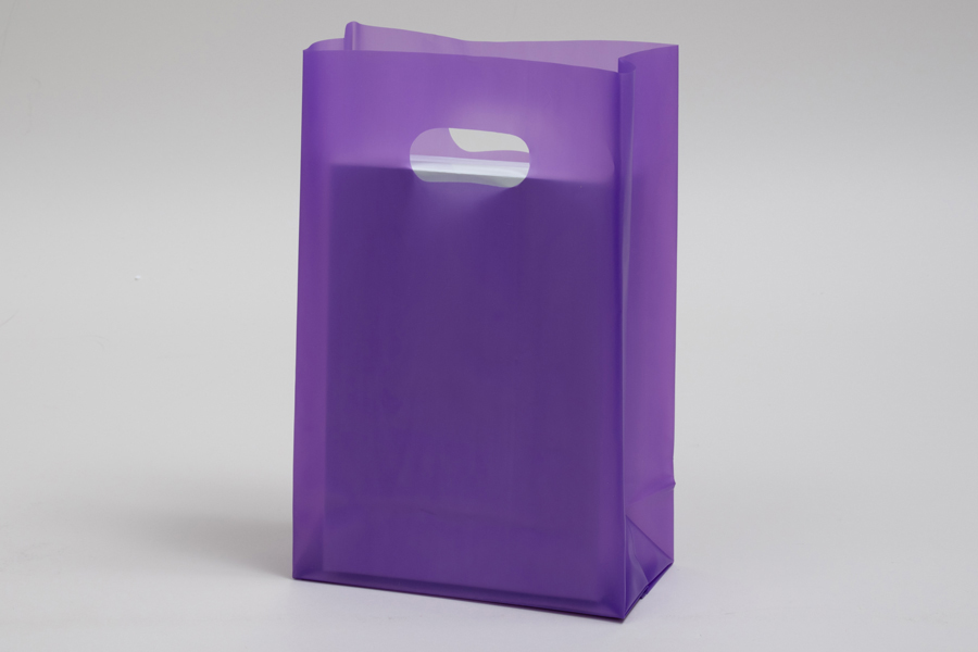 16x12 Purple Tote Gift Bags Frosted Paper Shopping Bag With Handle