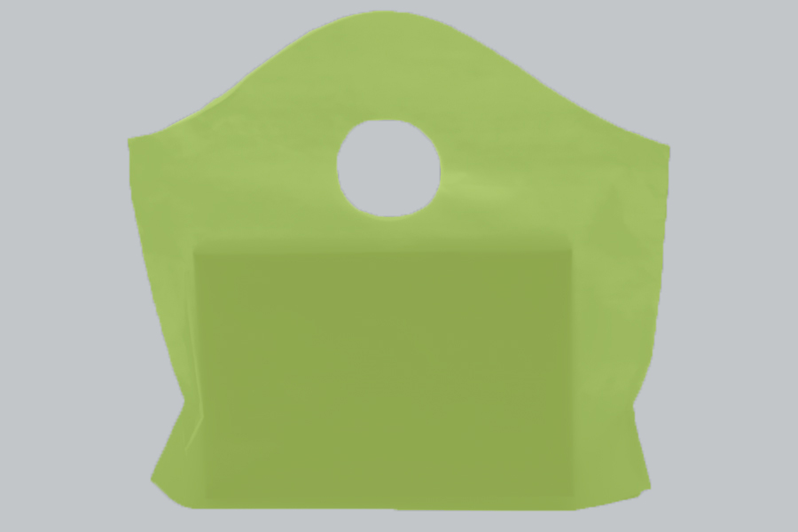 12 x 11 + 4 CITRUS GREEN FROSTED WAVETOP PLASTIC BAGS - 2 mil