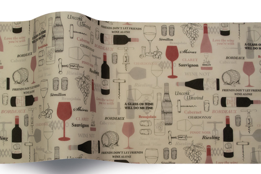 20 x 30 SATINWRAP TISSUE PAPER -  WINE NOT