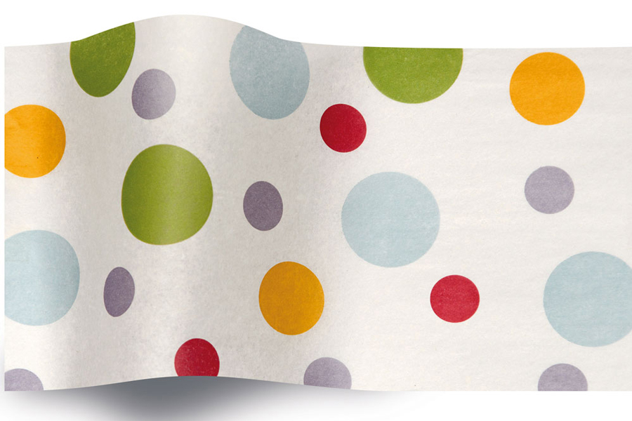 20 x 30 SATINWRAP TISSUE PAPER - ISLAND DOTS