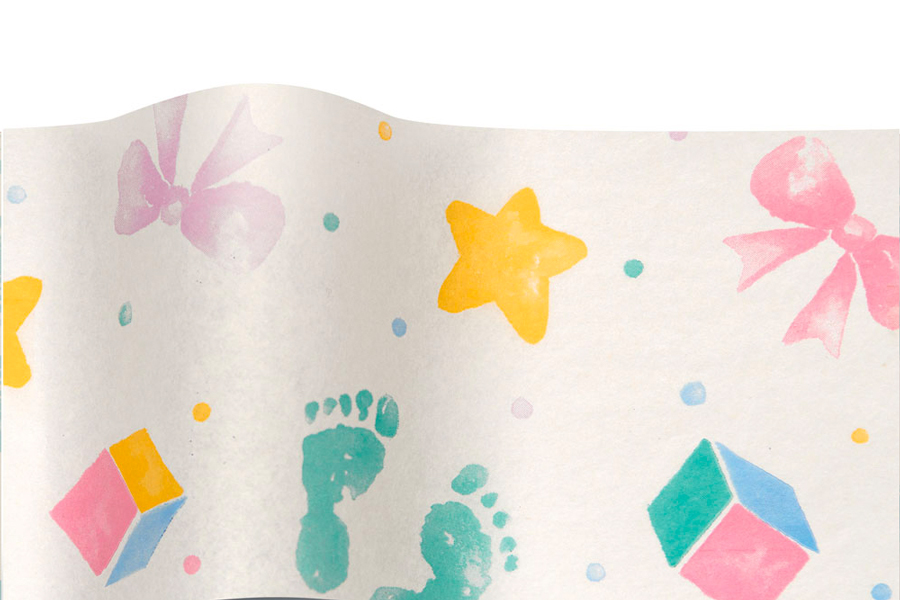 20 x 30 SATINWRAP TISSUE PAPER - BABY PRINTS