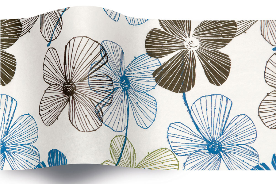 20 x 30 SATINWRAP TISSUE PAPER - FLORAL LINES