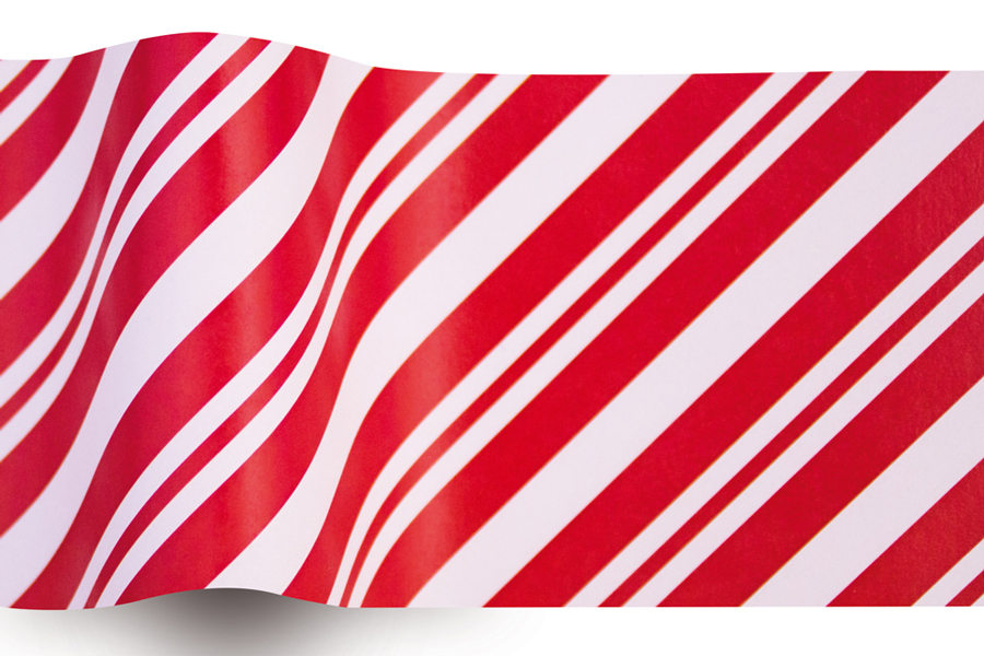 20 x 30 SATINWRAP TISSUE PAPER -  PEPPERMINT STRIPE