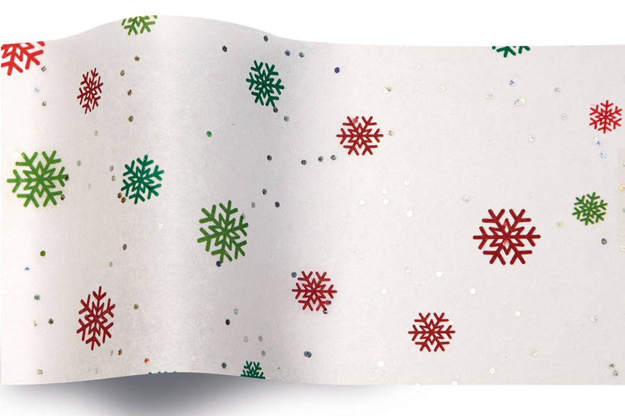 20 x 30 SATINWRAP TISSUE PAPER - JUST SNOWFLAKES