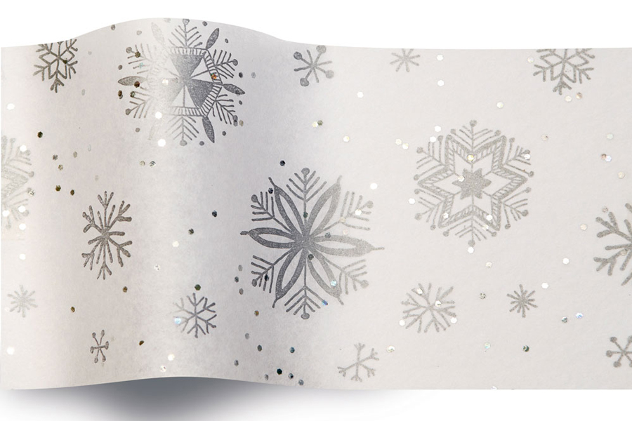 20 x 30 SATINWRAP TISSUE PAPER -  DIAMOND SNOWFLAKE