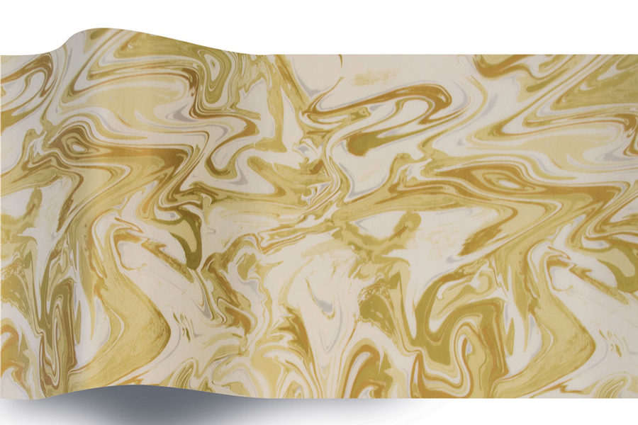 20 x 30 SATINWRAP TISSUE PAPER -  GOLD MARBLE/IVORY