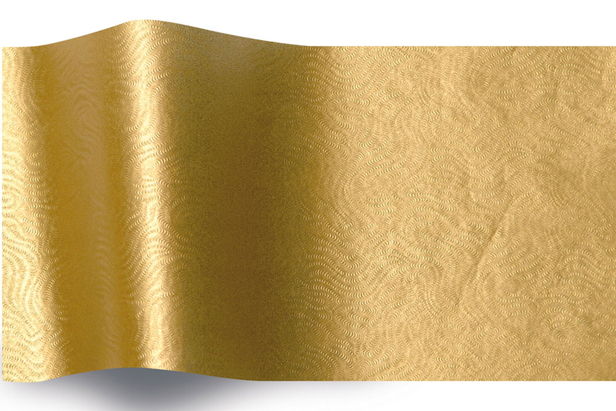 20 x 30 SATINWRAP TISSUE PAPER - GOLD SWIRL EMBOSSED