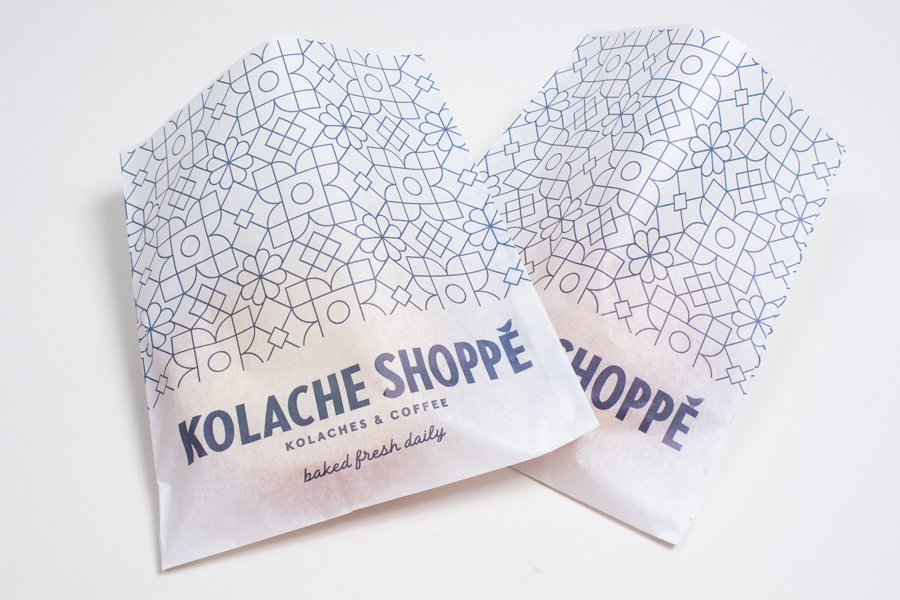 Custom Printed Kolache Shoppe Glassine Pastry Bags