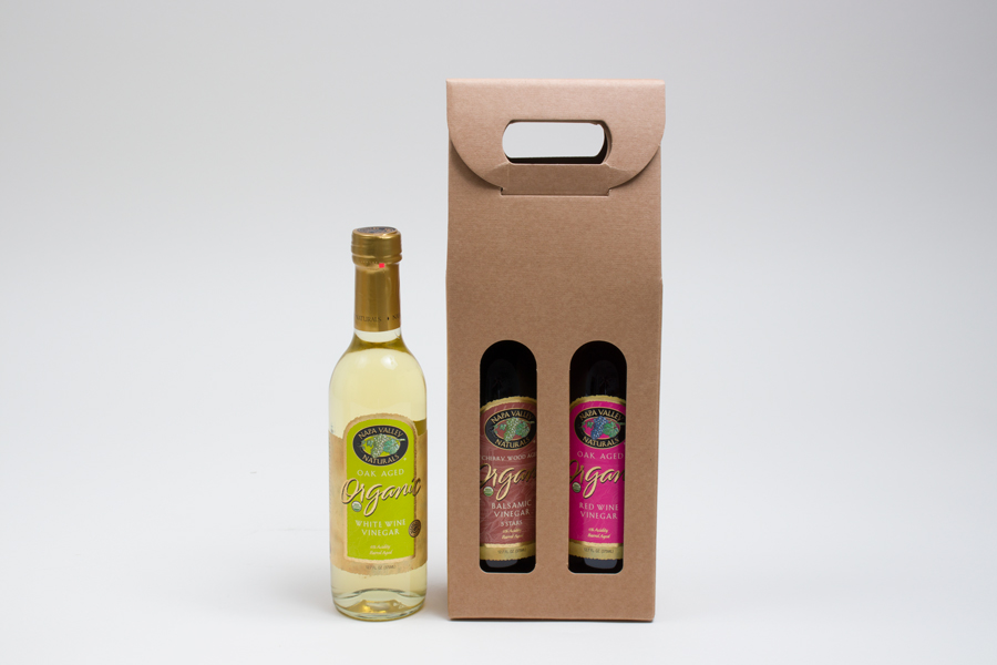 5.125 X 2.5 X 13.25” - 375ml NATURAL KRAFT OLIVE OIL BOTTLE CARRIERS WITH WINDOWS