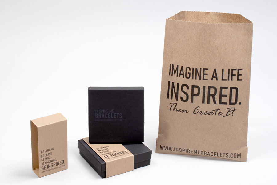 Custom Printed Printed Paper Merchandise Bags, Jewelry Boxes and Box Sleeves - Inspire Me