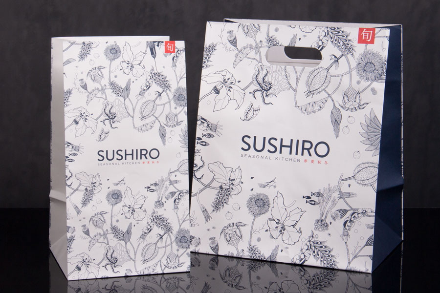 Custom Printed Printed Paper SOS and Shopping Bags - Sushiro