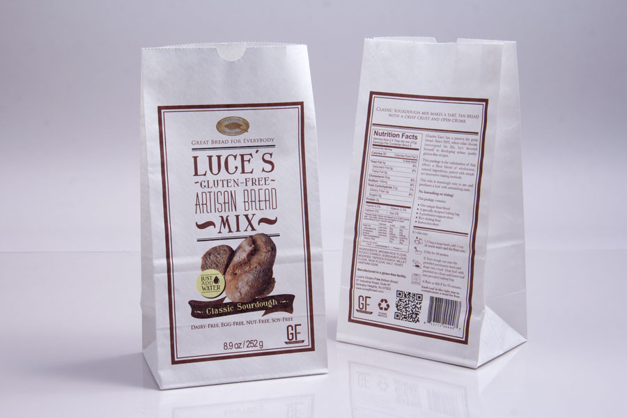 Custom Printed Printed Paper SOS Bags - Luces Breadbag