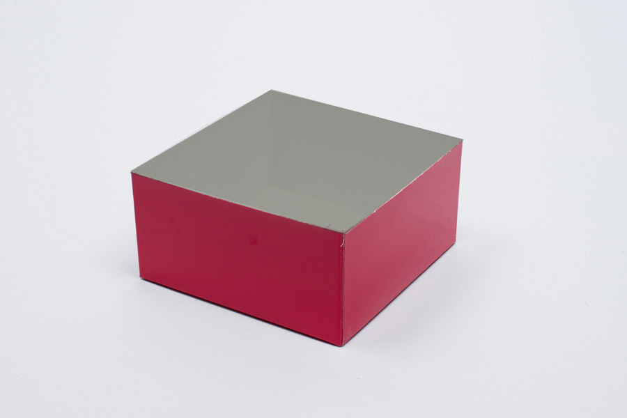 6 x 6 x 3 RED GLOSS HI-WALL GIFT BOX BASES *LIDS SOLD SEPARATELY*