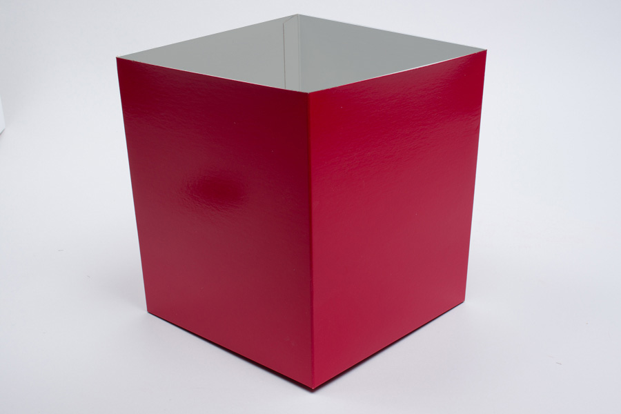 8 x 8 x 9 RED GLOSS HI-WALL GIFT BOX BASES *LIDS SOLD SEPARATELY*