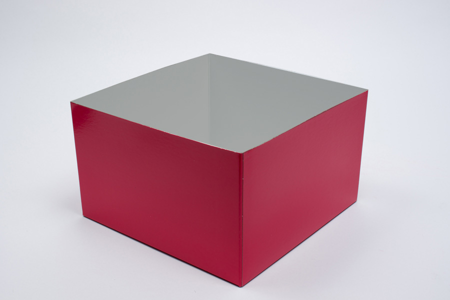 10 x 10 x 6 RED GLOSS HI-WALL GIFT BOX BASES *LIDS SOLD SEPARATELY*