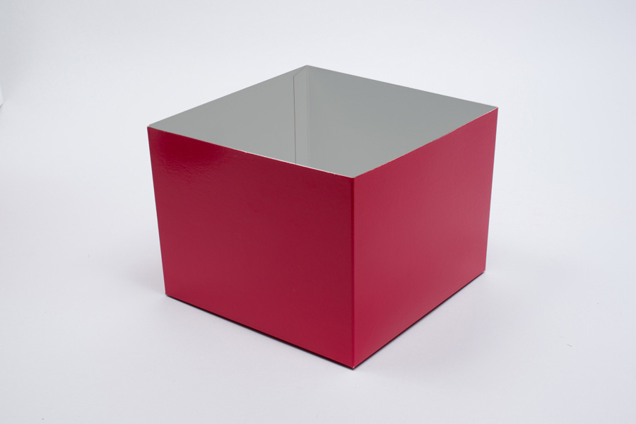 8 x 8 x 6 RED GLOSS HI-WALL GIFT BOX BASES *LIDS SOLD SEPARATELY*