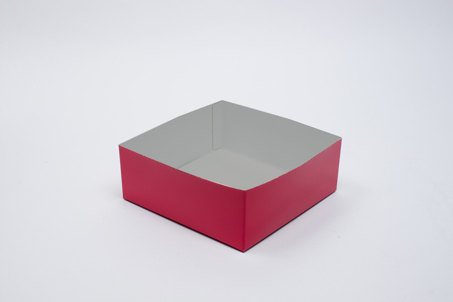 8 x 8 x 3 RED GLOSS HI-WALL GIFT BOX BASES *LIDS SOLD SEPARATELY*