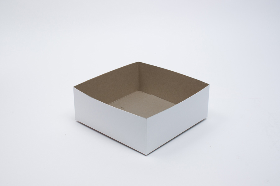 8 x 8 x 3 WHITE GLOSS HI-WALL GIFT BOX BASES *LIDS SOLD SEPARATELY*