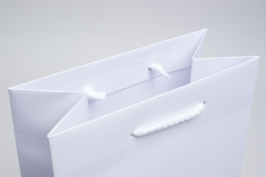 8 x 4.75 x 13.5 WHITE KRAFT EUROTOTE SHOPPING BAGS