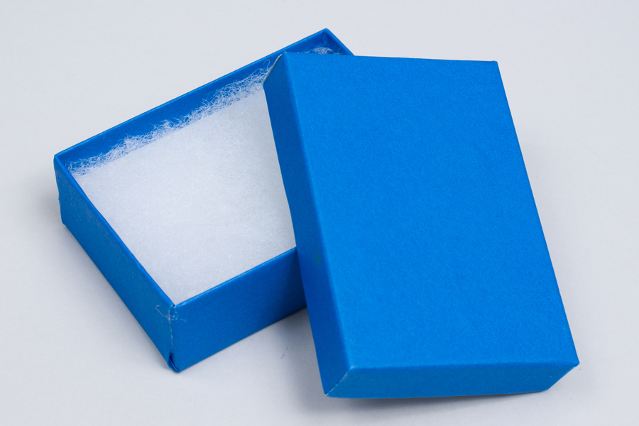 (#32) 3-1/16 X 2-1/8 X 1 MATTE COBALT BLUE JEWELRY BOXES