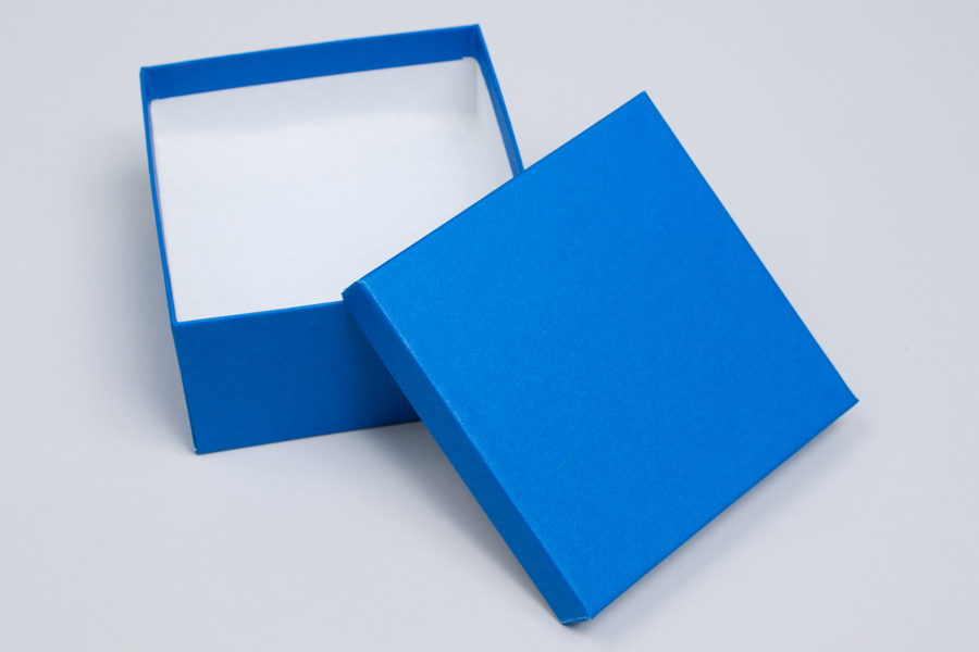 (#34) 3-1/2 X 3-1/2 X 2 MATTE COBALT BLUE JEWELRY BOXES