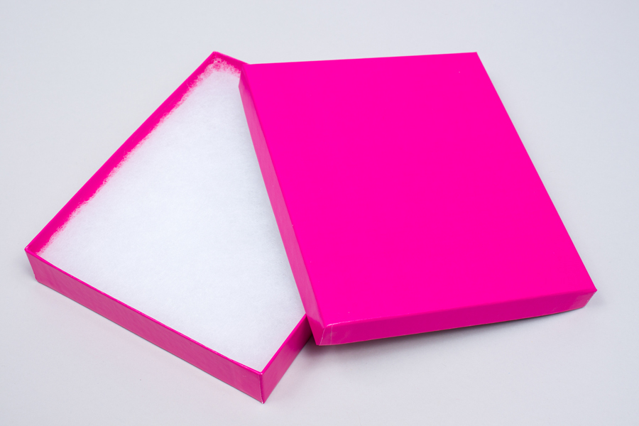 (#65) 6 X 5 X 1 GLOSS FUCHSIA JEWELRY BOXES