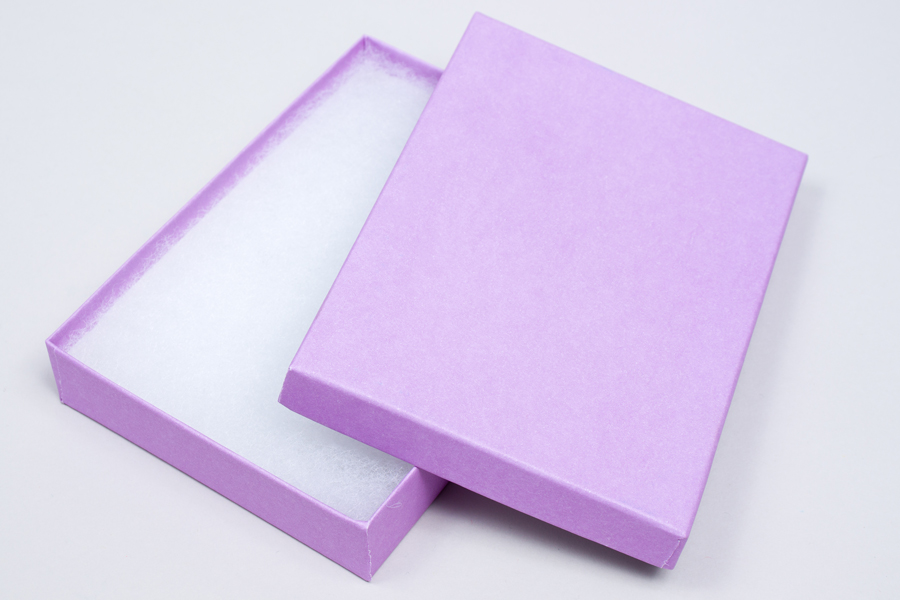 (#53) 5-1/4 X 3-3/4 X 7/8 MATTE LILAC JEWELRY BOXES