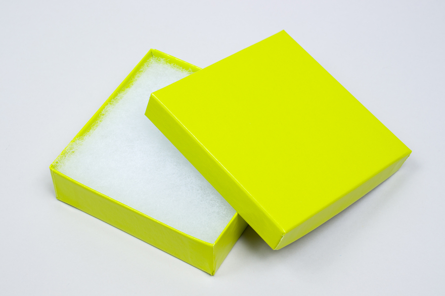 (#33) 3-1/2 X 3-1/2 X 1 GLOSS LIME JEWELRY BOXES