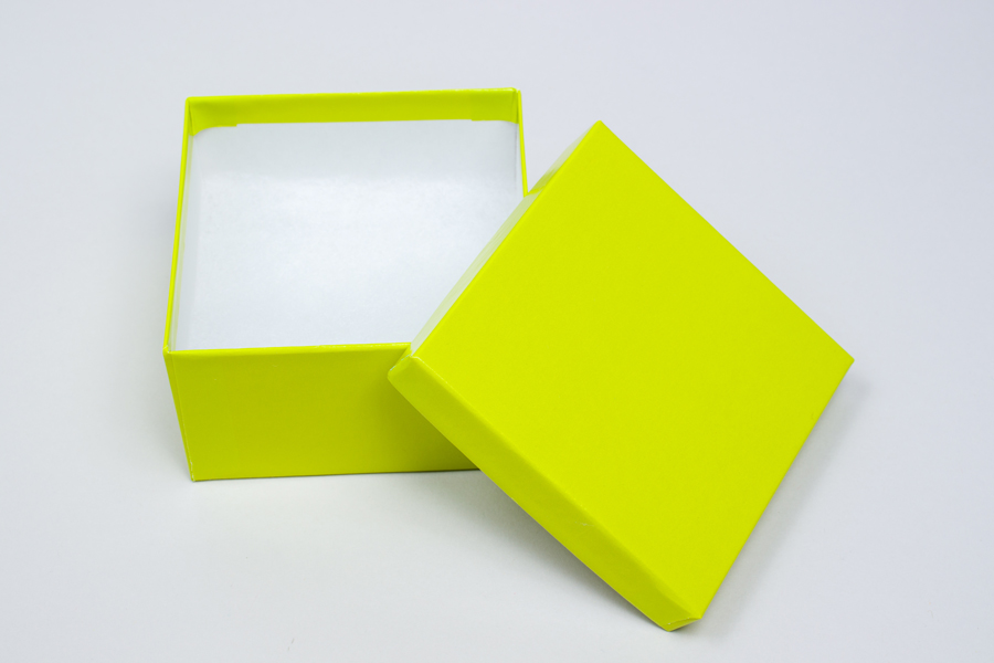 (#34) 3-1/2 X 3-1/2 X 2 GLOSS LIME JEWELRY BOXES