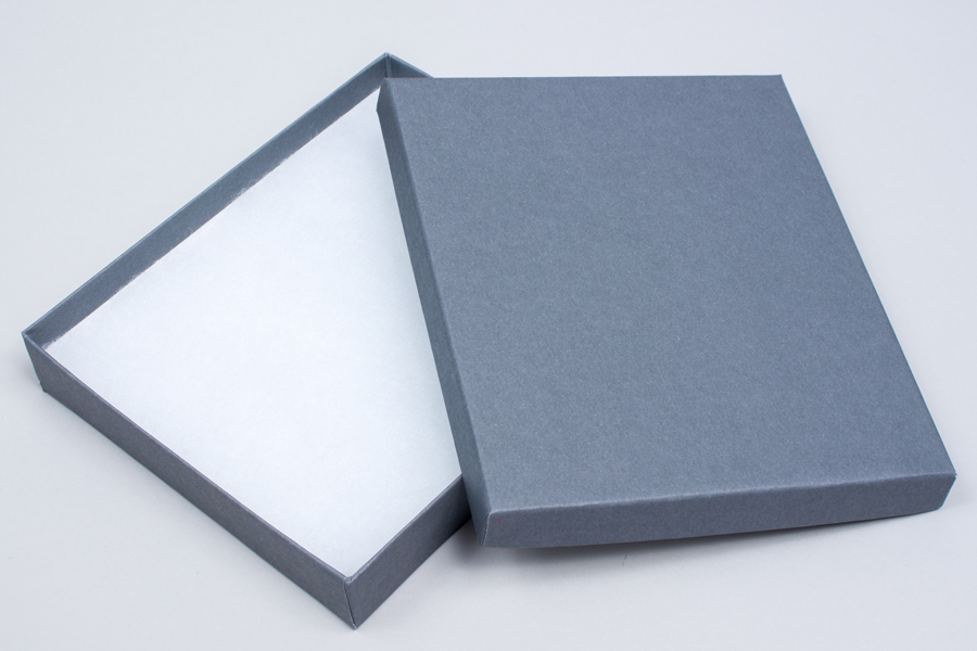 (#65) 6 X 5 X 1 MATTE SLATE GRAY JEWELRY BOXES